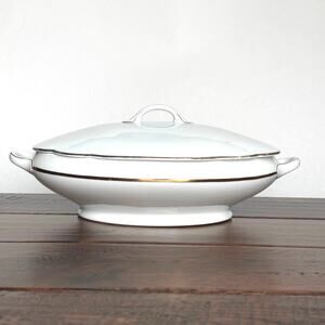 Vintage AICH Czechoslovakia Ironstone Covered Dish | Farmhouse Serving Dish